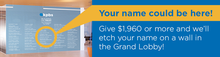 Your name could be here! Give $1,960 or more and we'll etch your name on a wall in the Grand Lobby!